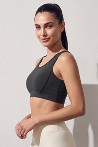 Zelocity Medium Impact Quick Dry Sports Bra - Black Beauty — thumbnail 3